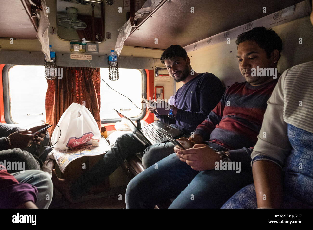 India, VaranasiKolkata, train trip Stock Photo Alamy