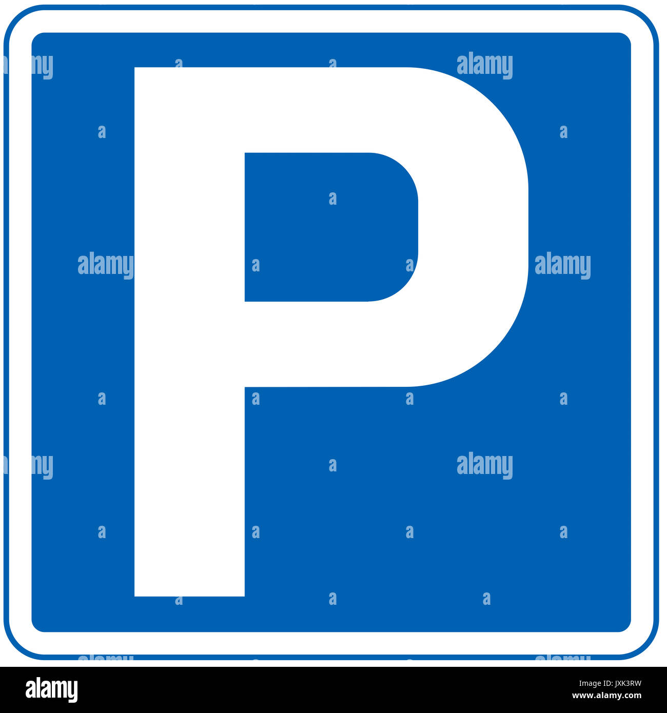 Parking road sign on white background Stock Photo - Alamy
