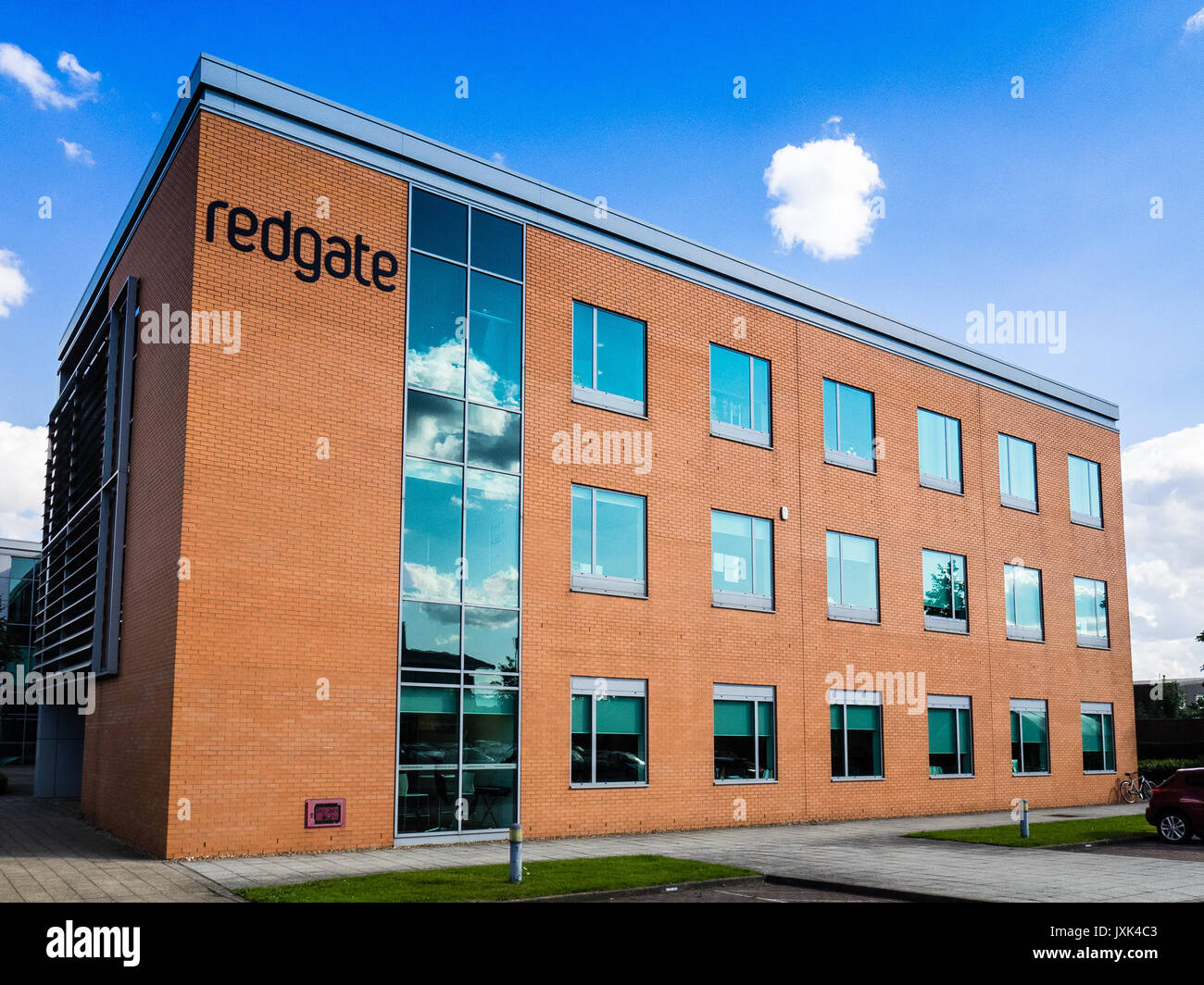 Redgate Software building on Cambridge Business Park in North Cambridge, UK. Redgate is a supplier of software for the Microsoft Data Platform. Stock Photo