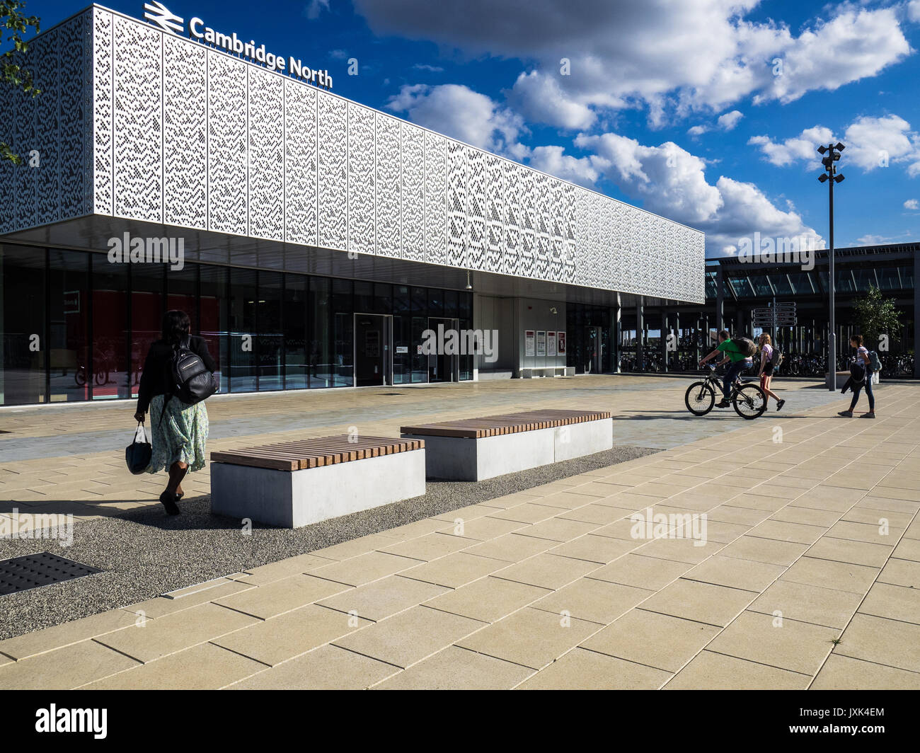 Cambridge North Train Station - opened 2017 serving North Cambridge and the Science Park. Design based on Conway's Game of Life.  Architects Atkins. Stock Photo