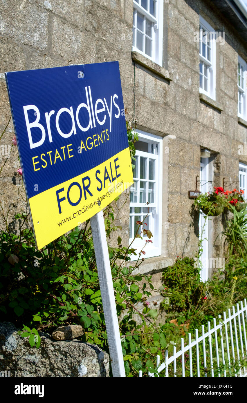 Cornish Cottage for sale, Zennor village cornwall england UK Stock Photo Alamy