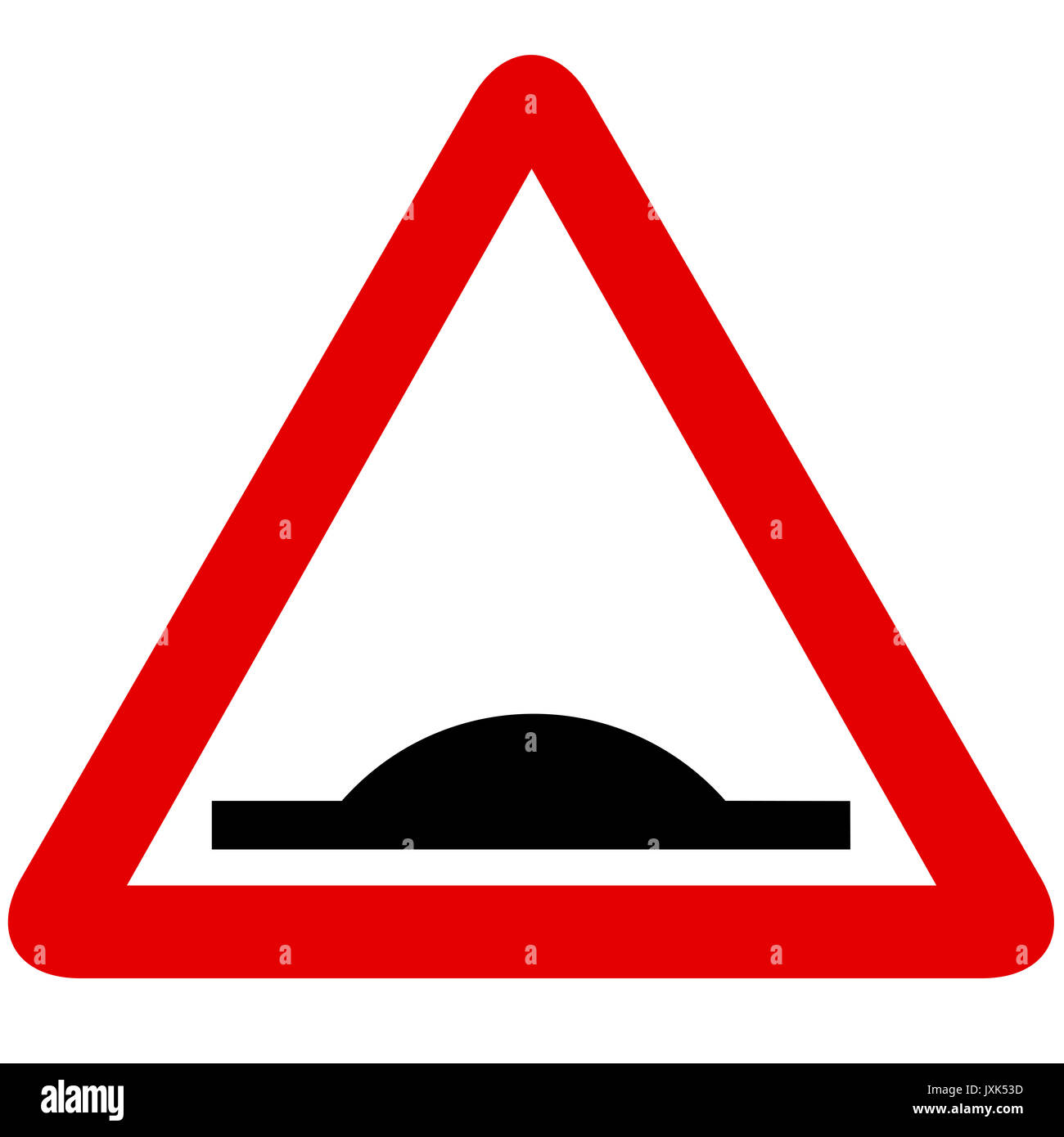 Road humps road sign on white background Stock Photo