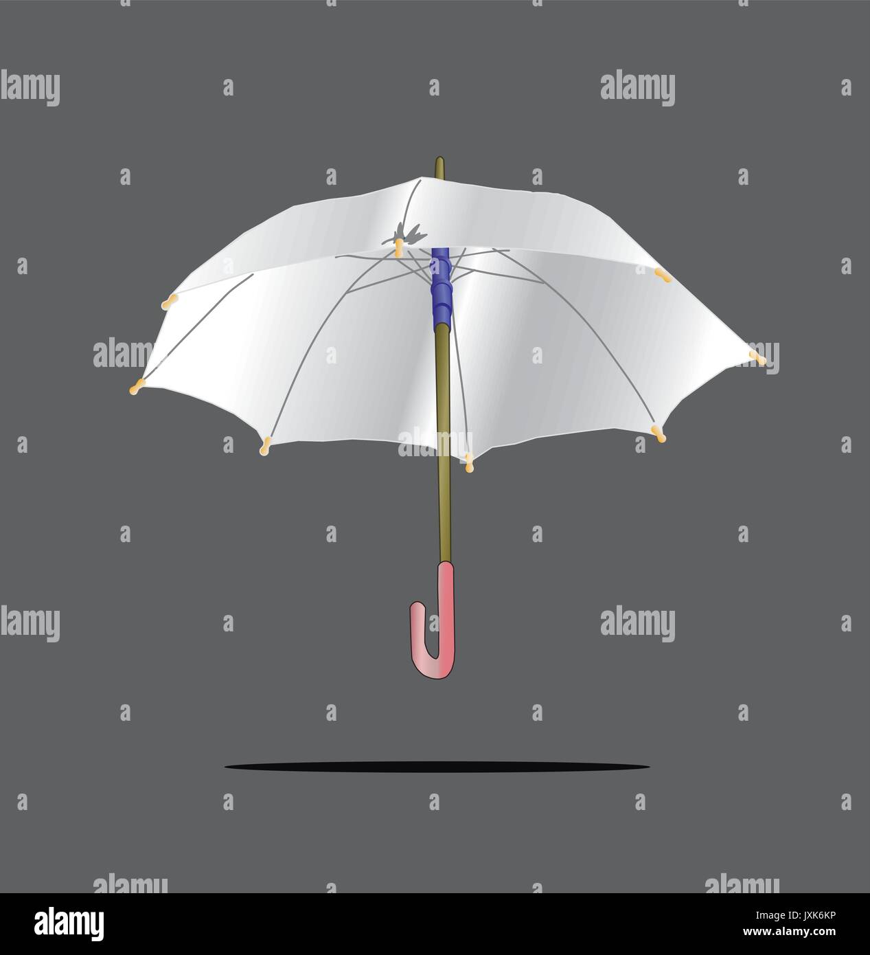 white open umbrella isolated on grey background Stock Vector Image ...