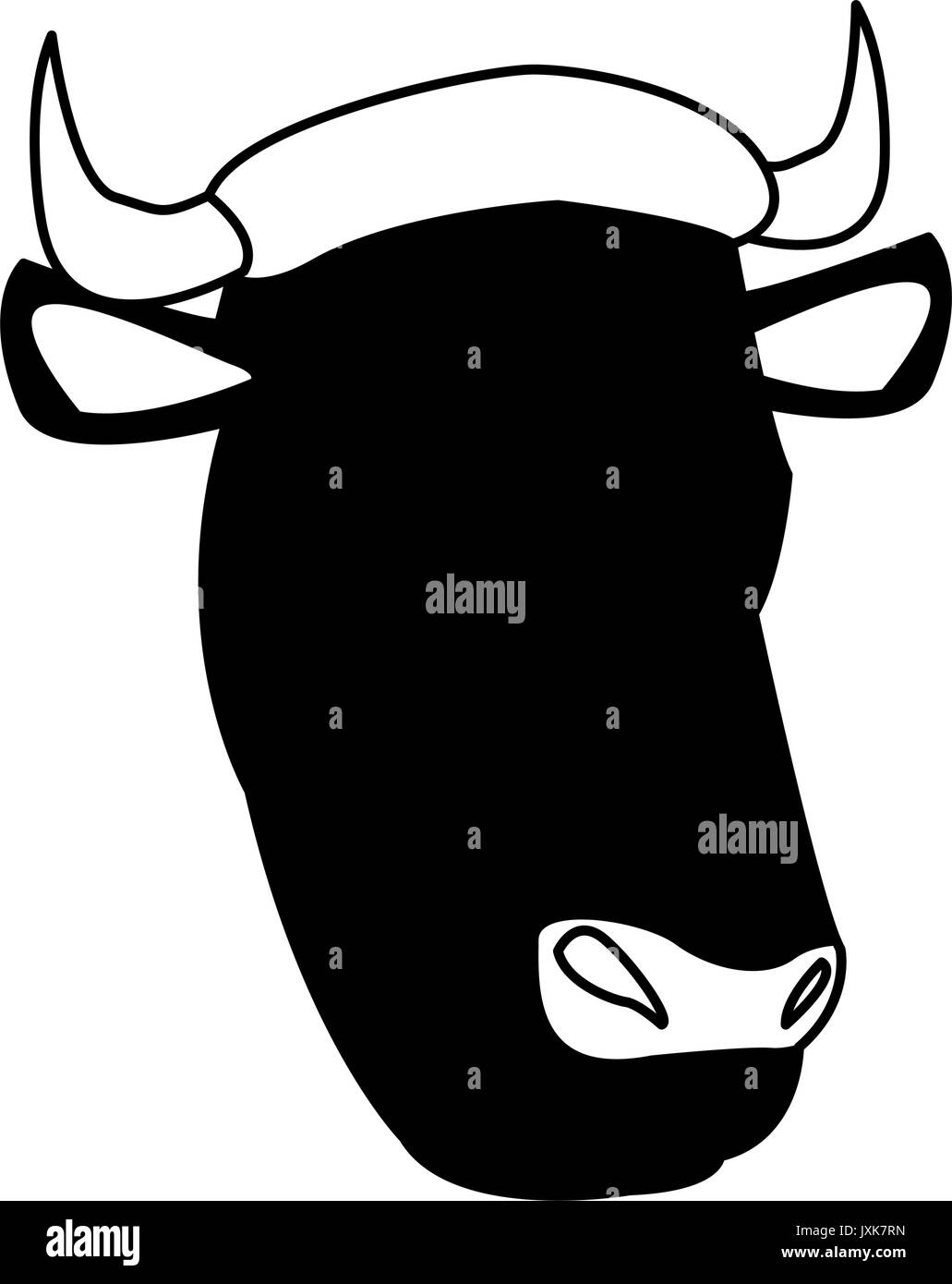 cow head animal farm agriculture fauna Stock Vector