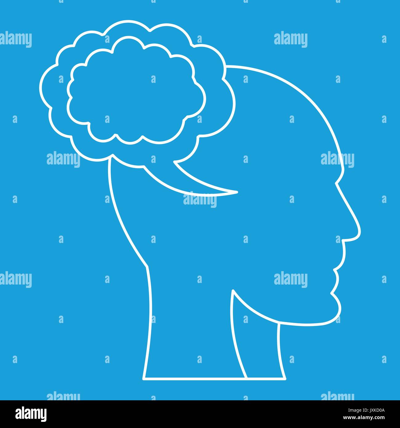 Cloud and human head icon, outline style Stock Vector Image & Art - Alamy