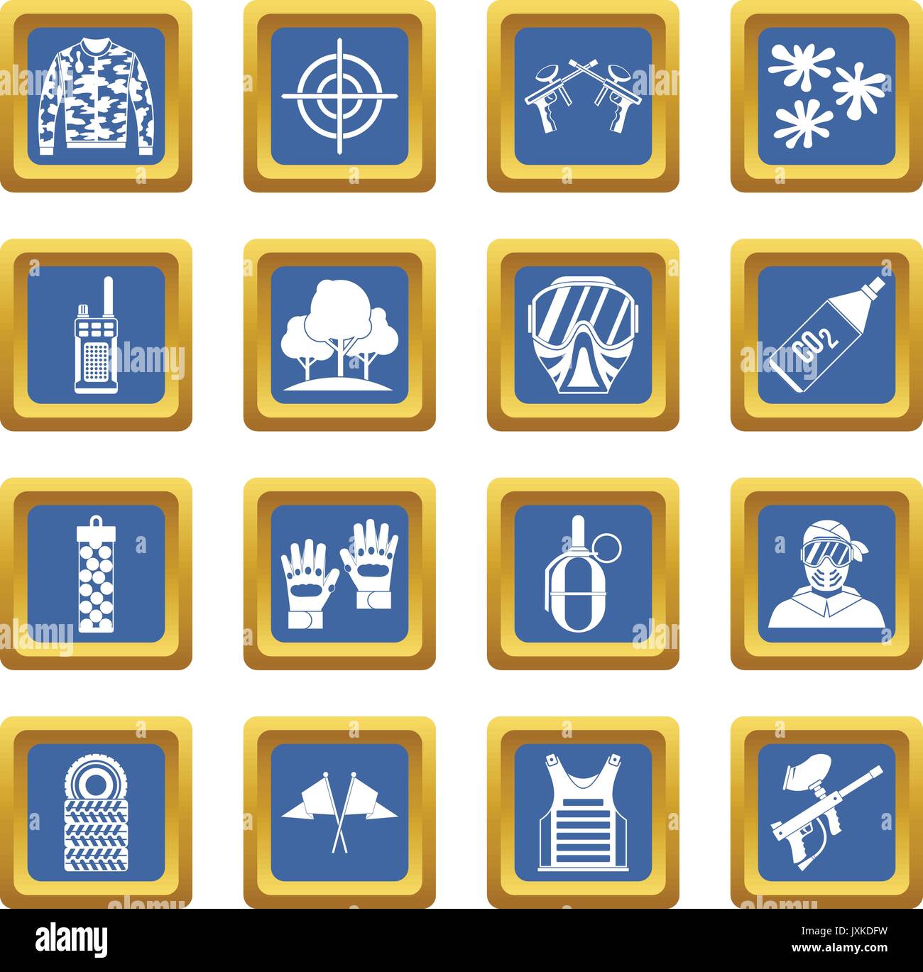 Paintball icons set blue Stock Vector Image & Art - Alamy