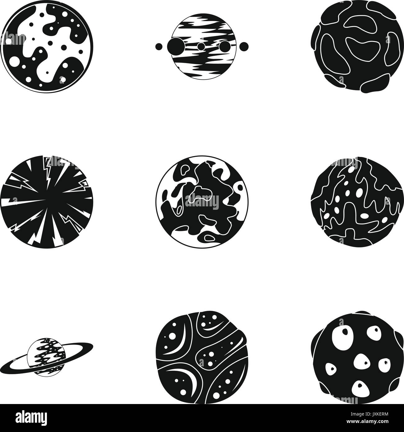 Fantasy planet icons set, simple style Stock Vector Image & Art - Alamy
