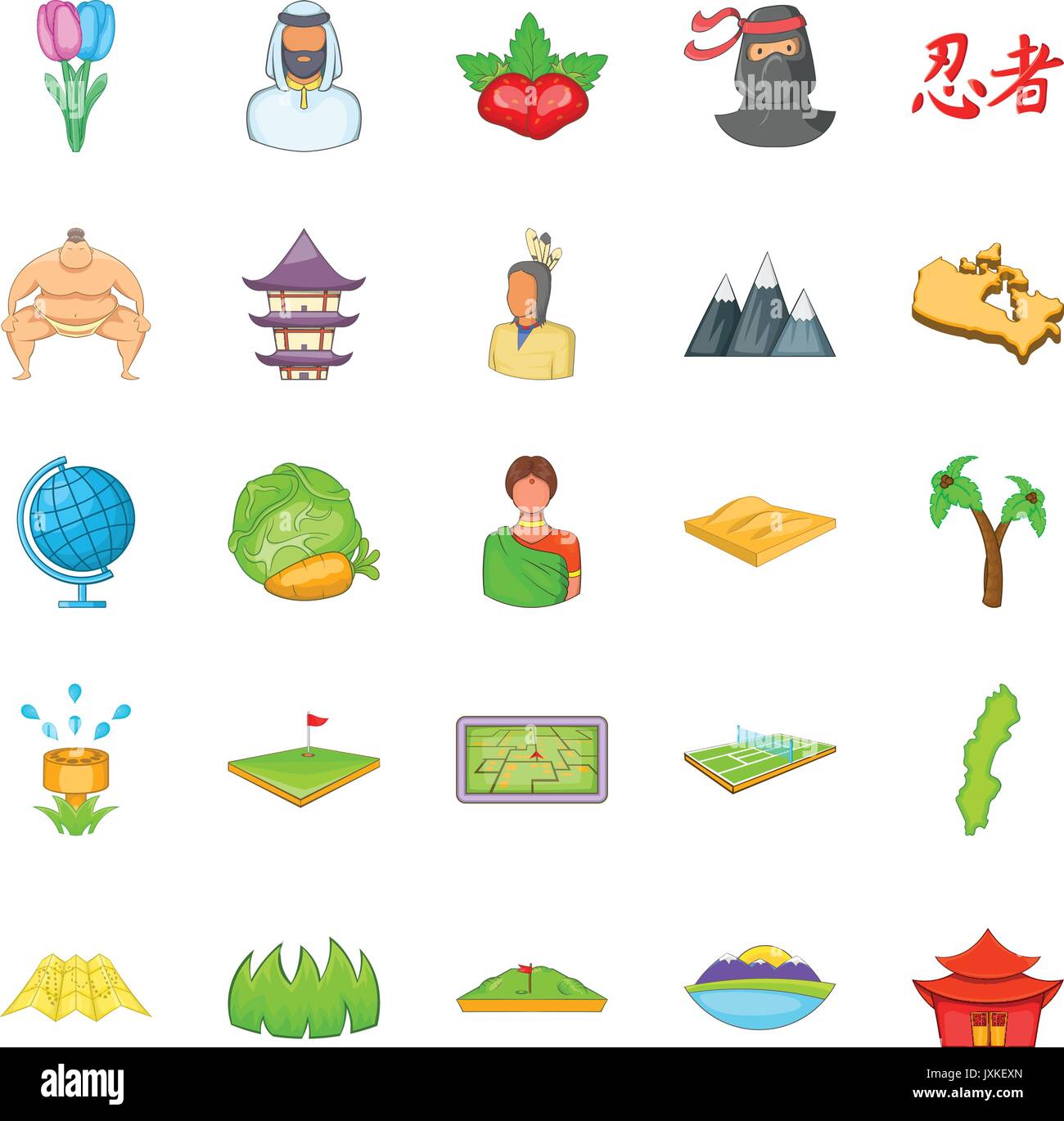 Mountain icons set, cartoon style Stock Vector Image & Art - Alamy
