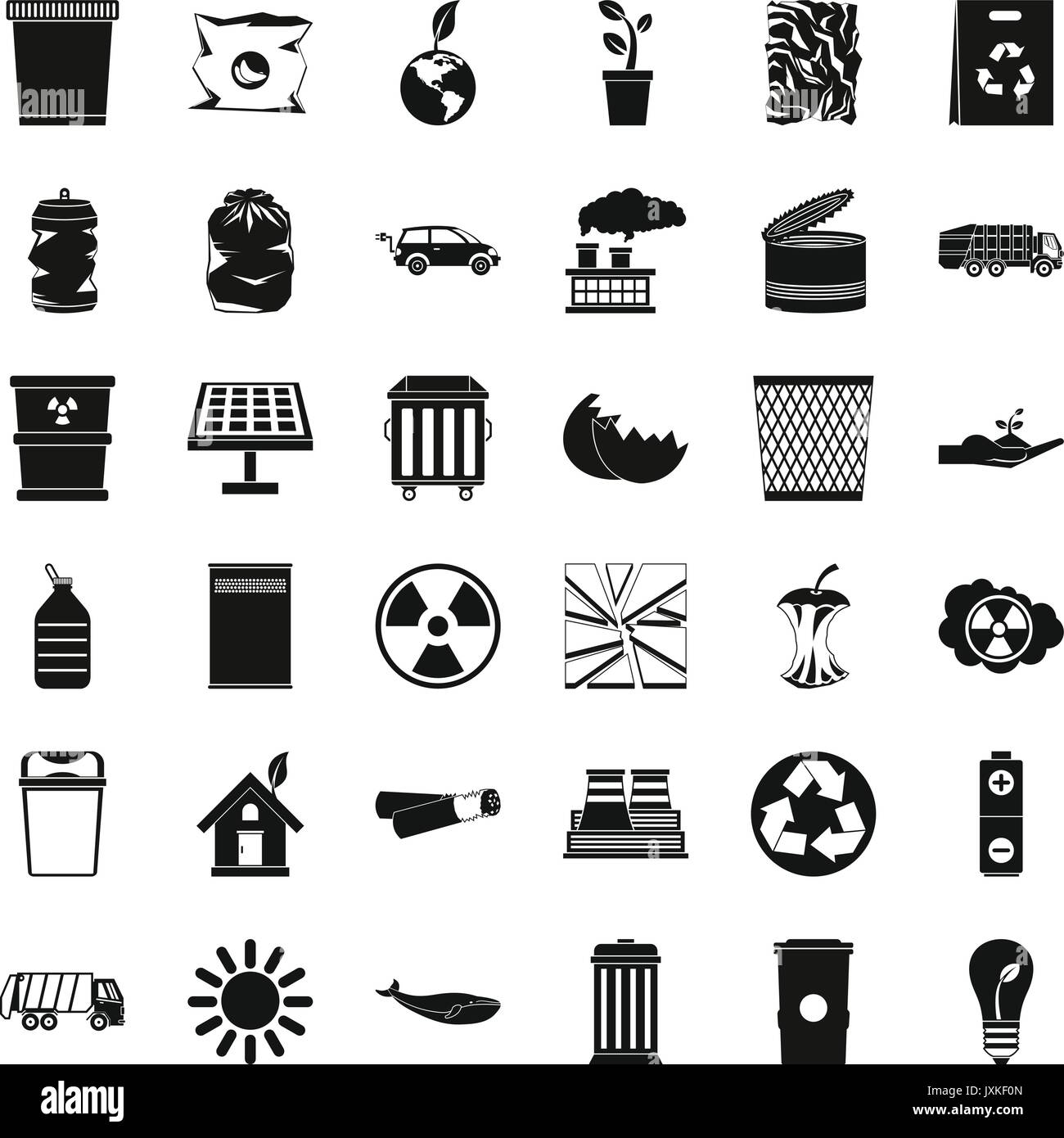 Ecology icons set, simple style Stock Vector