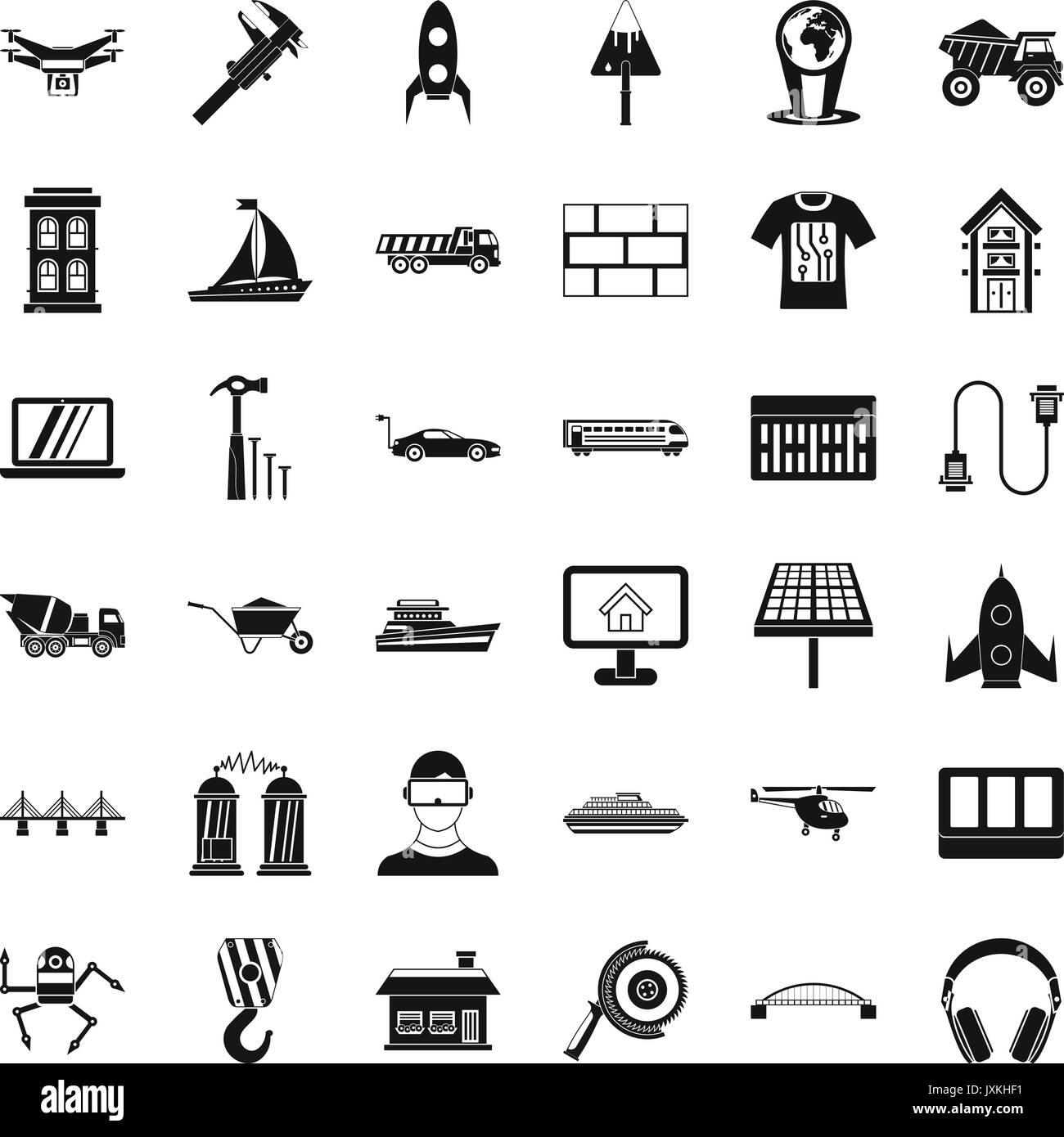 Engineering icons set, simple style Stock Vector Image & Art - Alamy