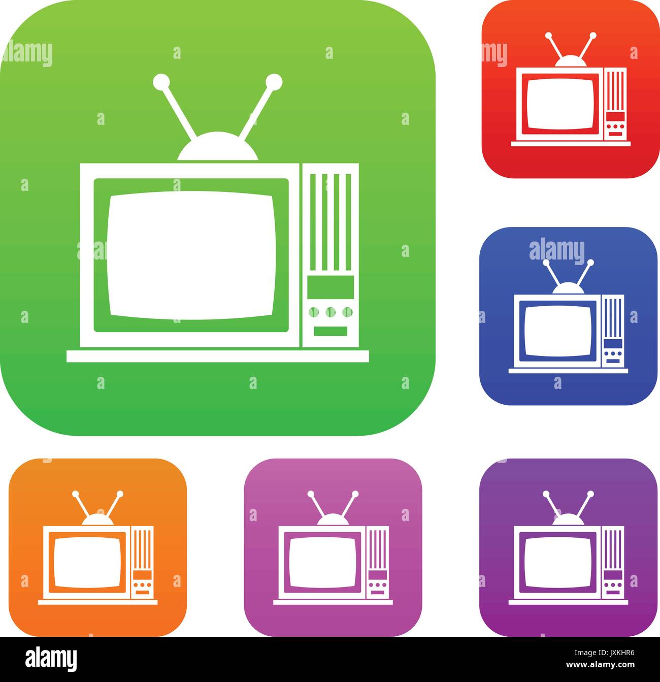 Retro TV set collection Stock Vector Image & Art - Alamy