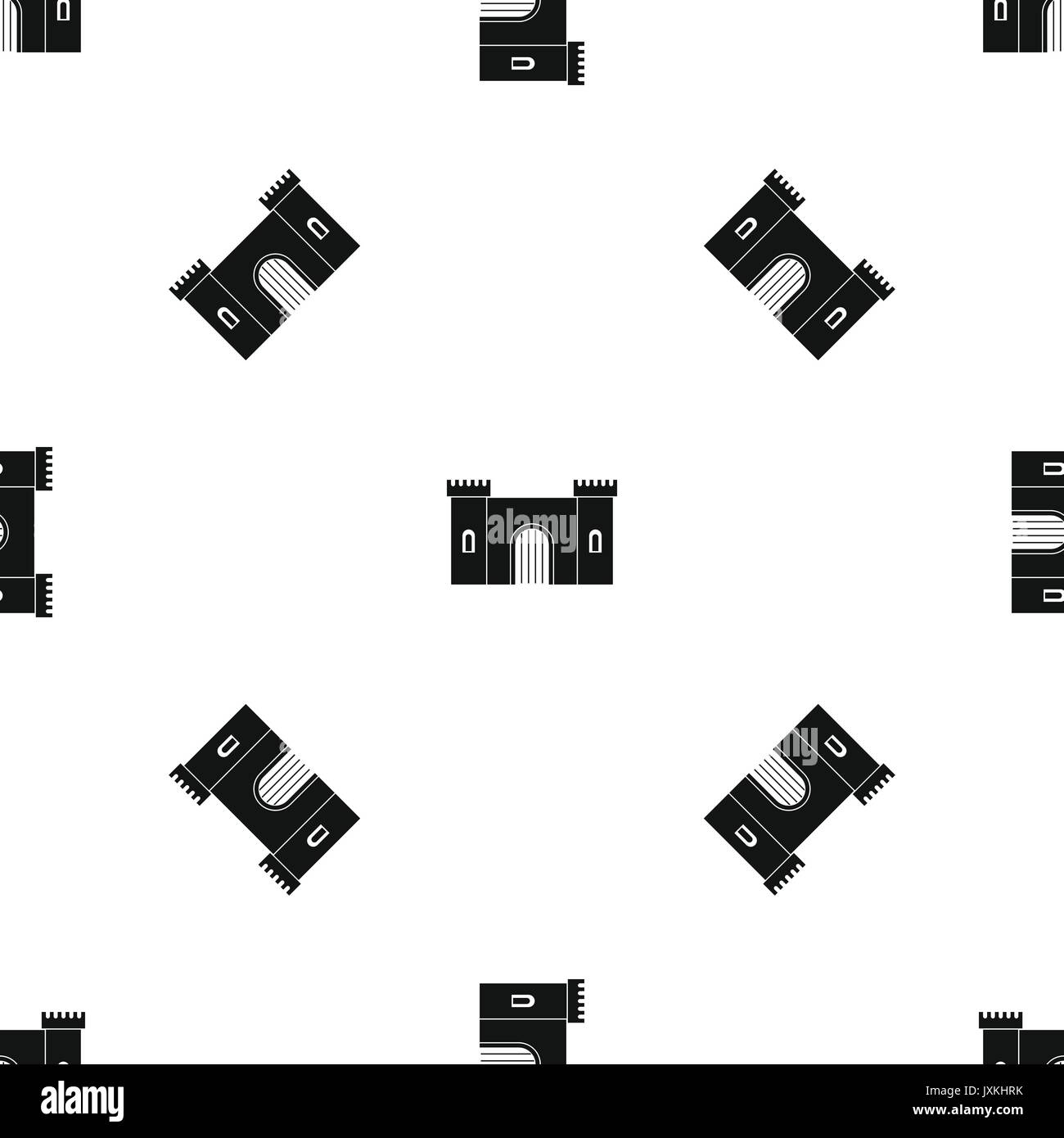 Fortress with gate pattern seamless black Stock Vector Image & Art - Alamy