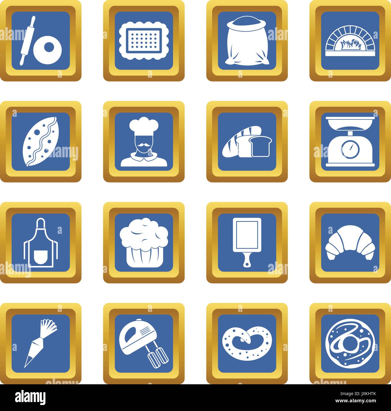 Bakery icons set blue Stock Vector Image & Art - Alamy
