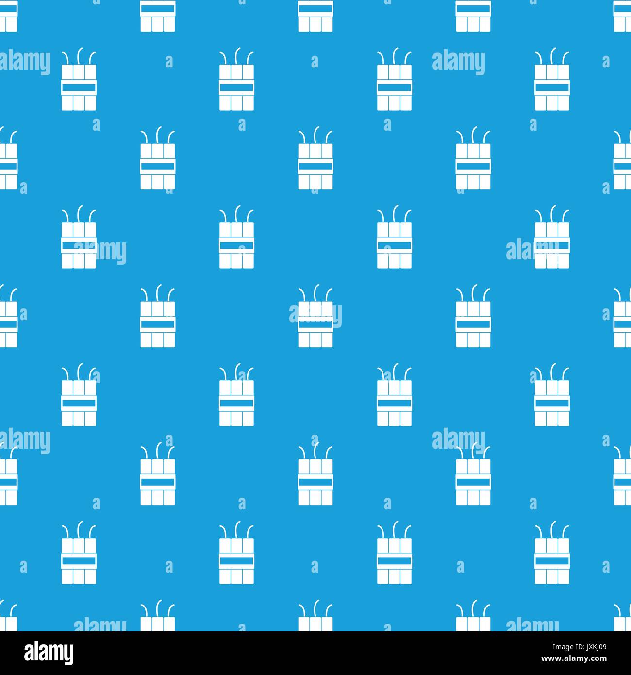 Dynamite explosives pattern seamless blue Stock Vector