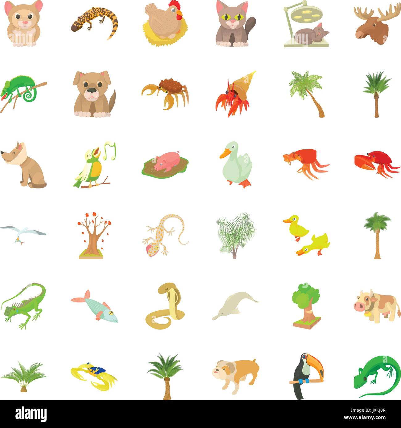 Plant icons set, cartoon style Stock Vector Image & Art - Alamy