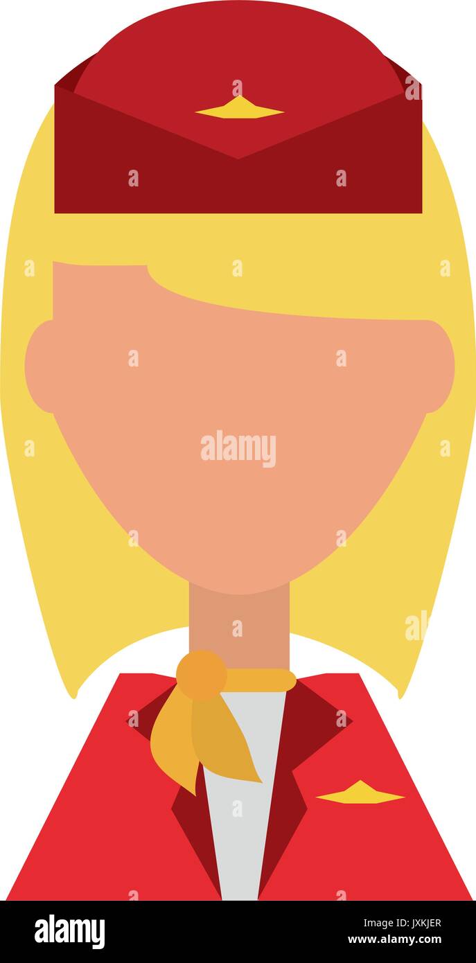 stewardess profile cartoon Stock Vector