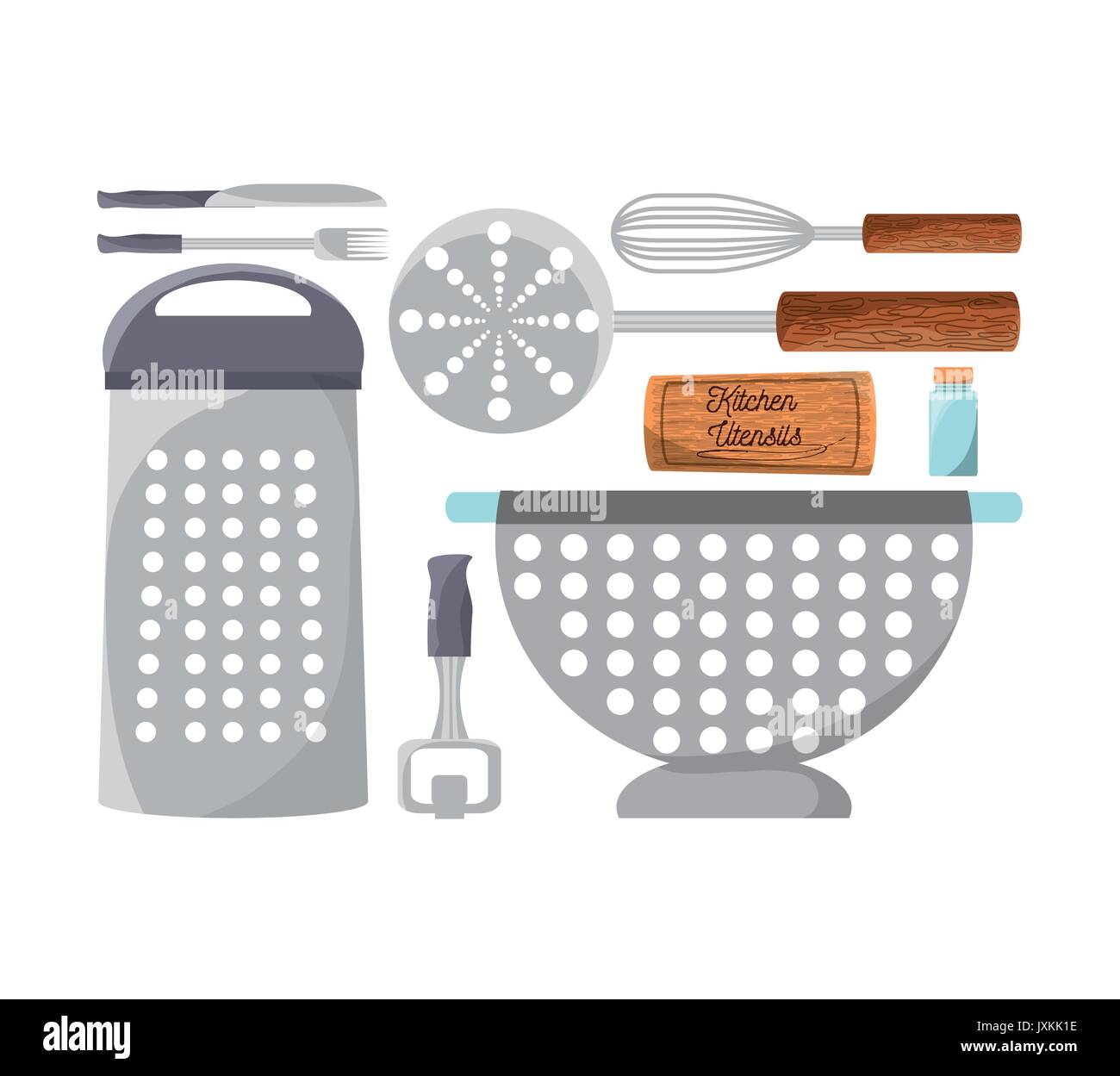 set flat kitchen utensils and tools icon Stock Vector Image & Art Alamy