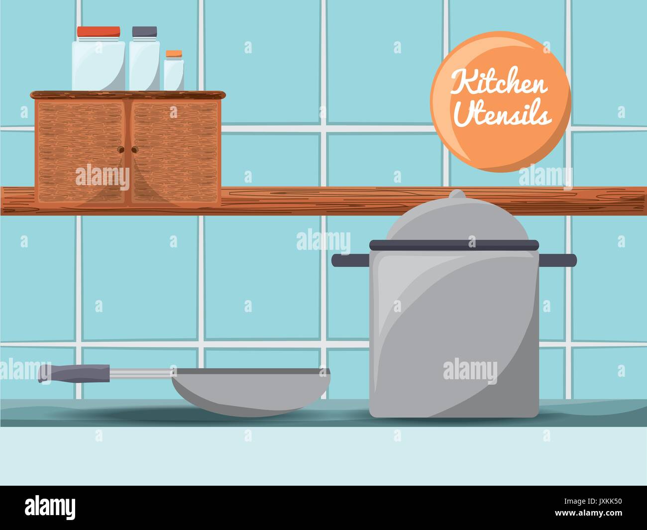 set flat kitchen utensils and tools icon Stock Vector Image & Art - Alamy