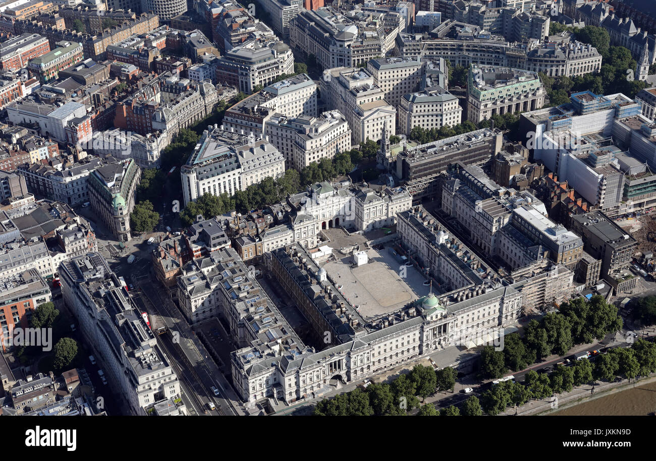 aerial view of Somerset House on Strand, London, UK Stock Photo