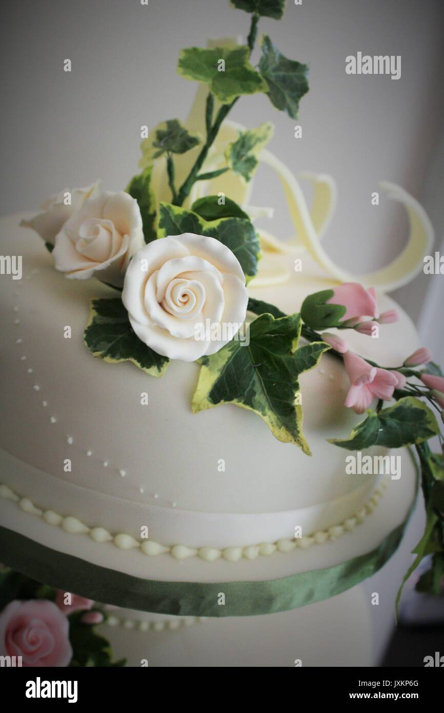 wedding cake, cake, wedding, rose Stock Photo