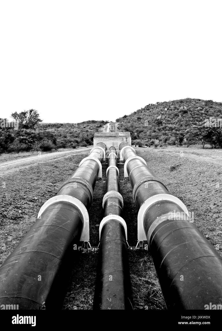 Water pipeline in rural Swaziland Stock Photo