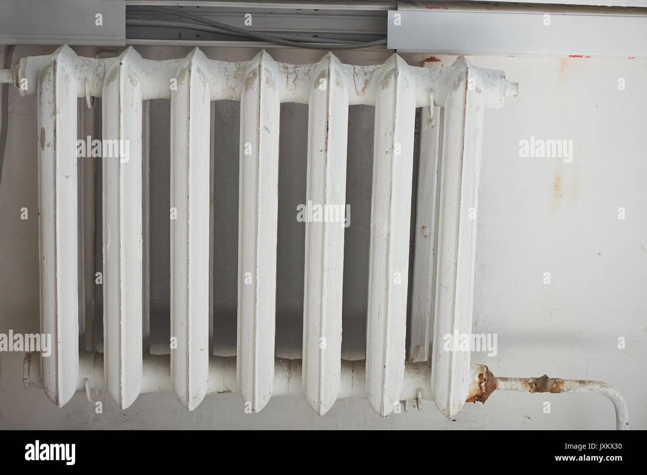 Old battery for a warming shelter. Stock Photo