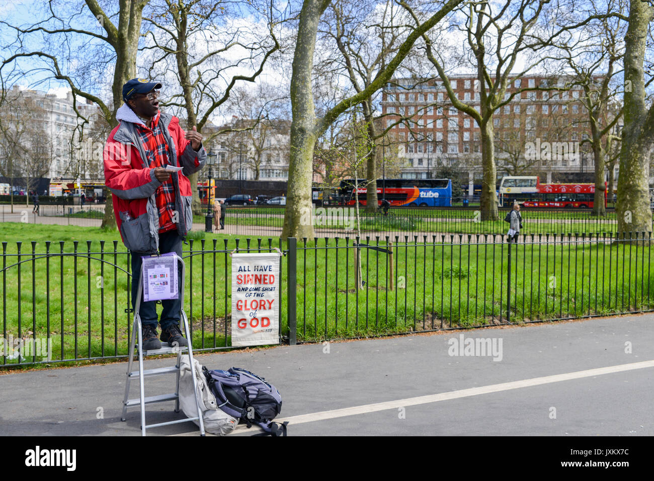 Christian Preacher. Speakers Corner, Hyde Park, London, England Stock