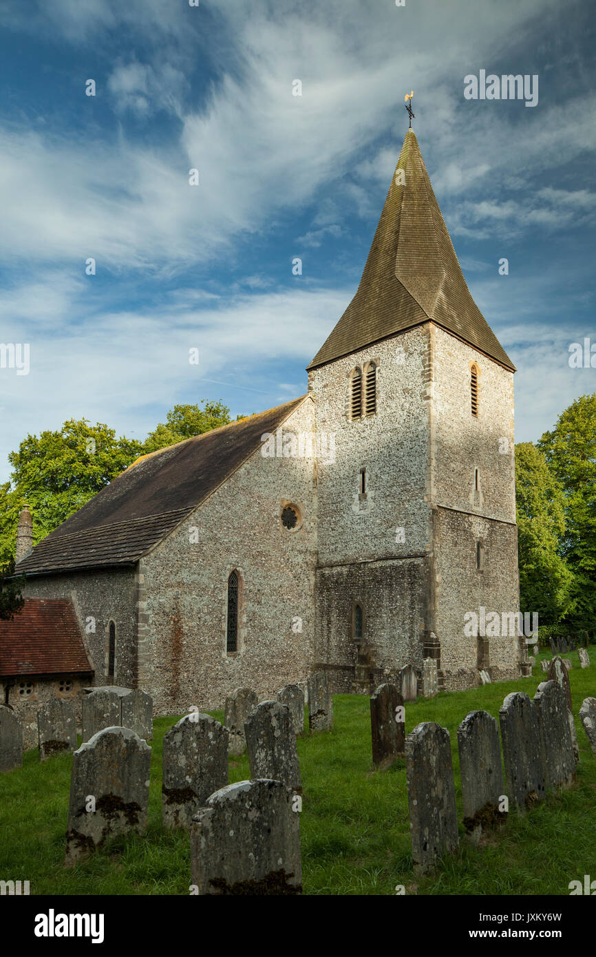 St John the Baptist church in Findon village, West Sussex, England. Stock Photo