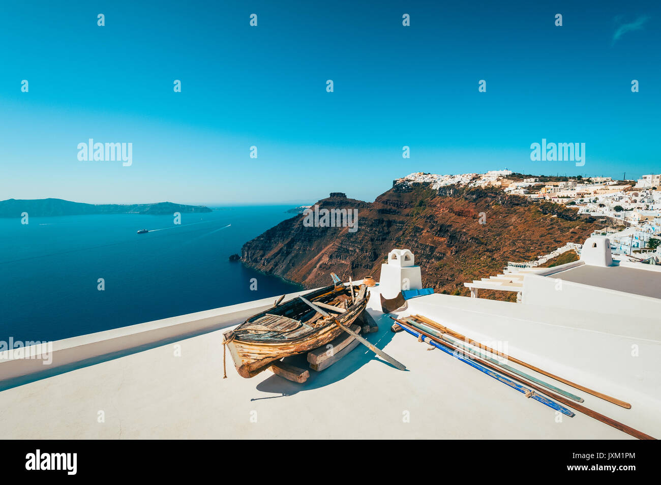 Village of Imerovigli in Santorini Greece Stock Photo