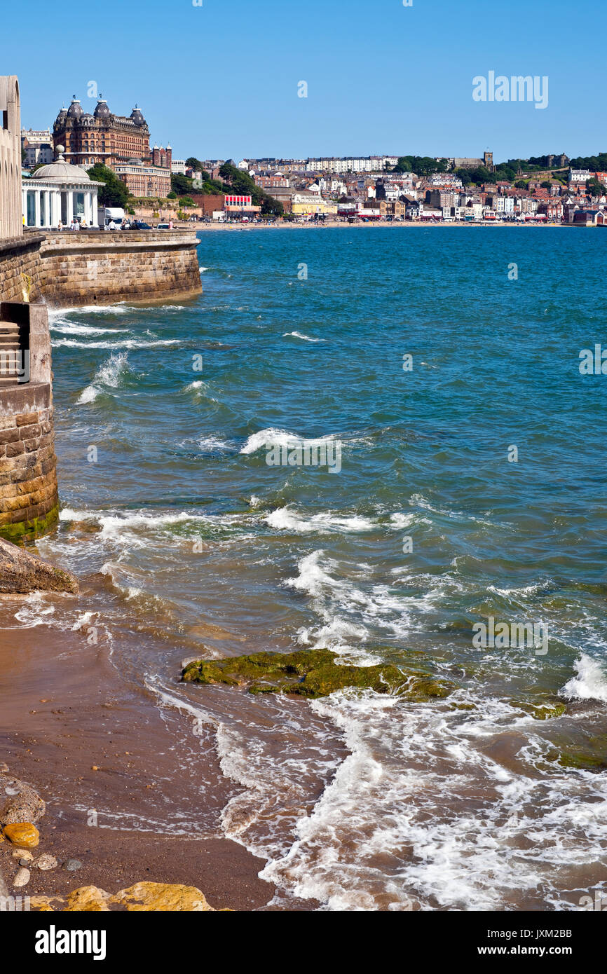 Seafront and South Bay in summer Scarborough seaside town resort North Yorkshire England UK United Kingdom GB Great Britain Stock Photo