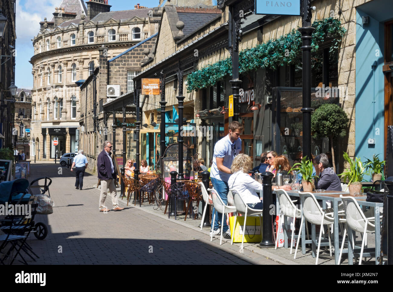 Bars and restaurants in summer John Street Harrogate North Yorkshire