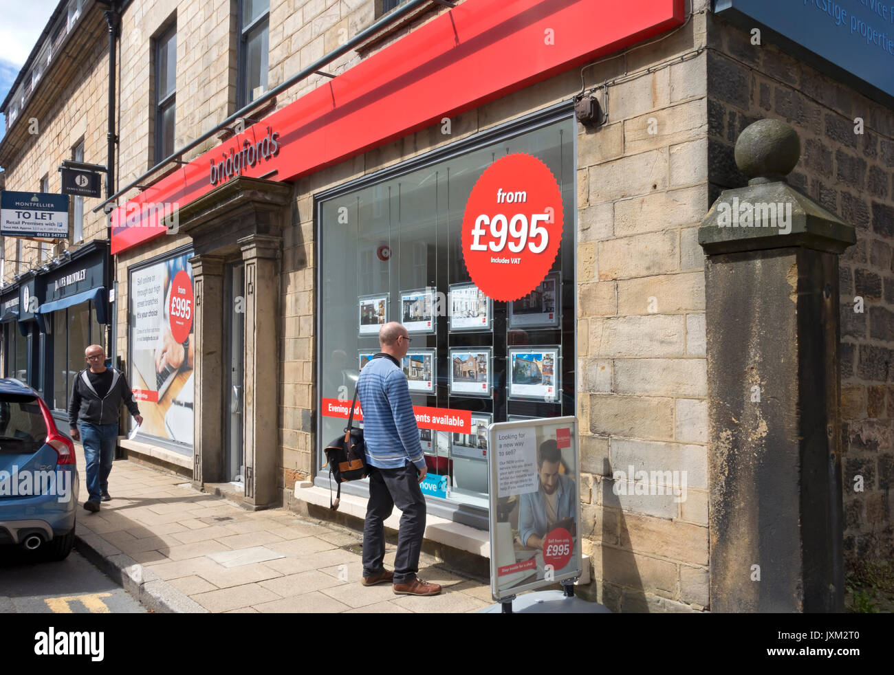 Man person looking at property houses for sale in Bridgfords estate