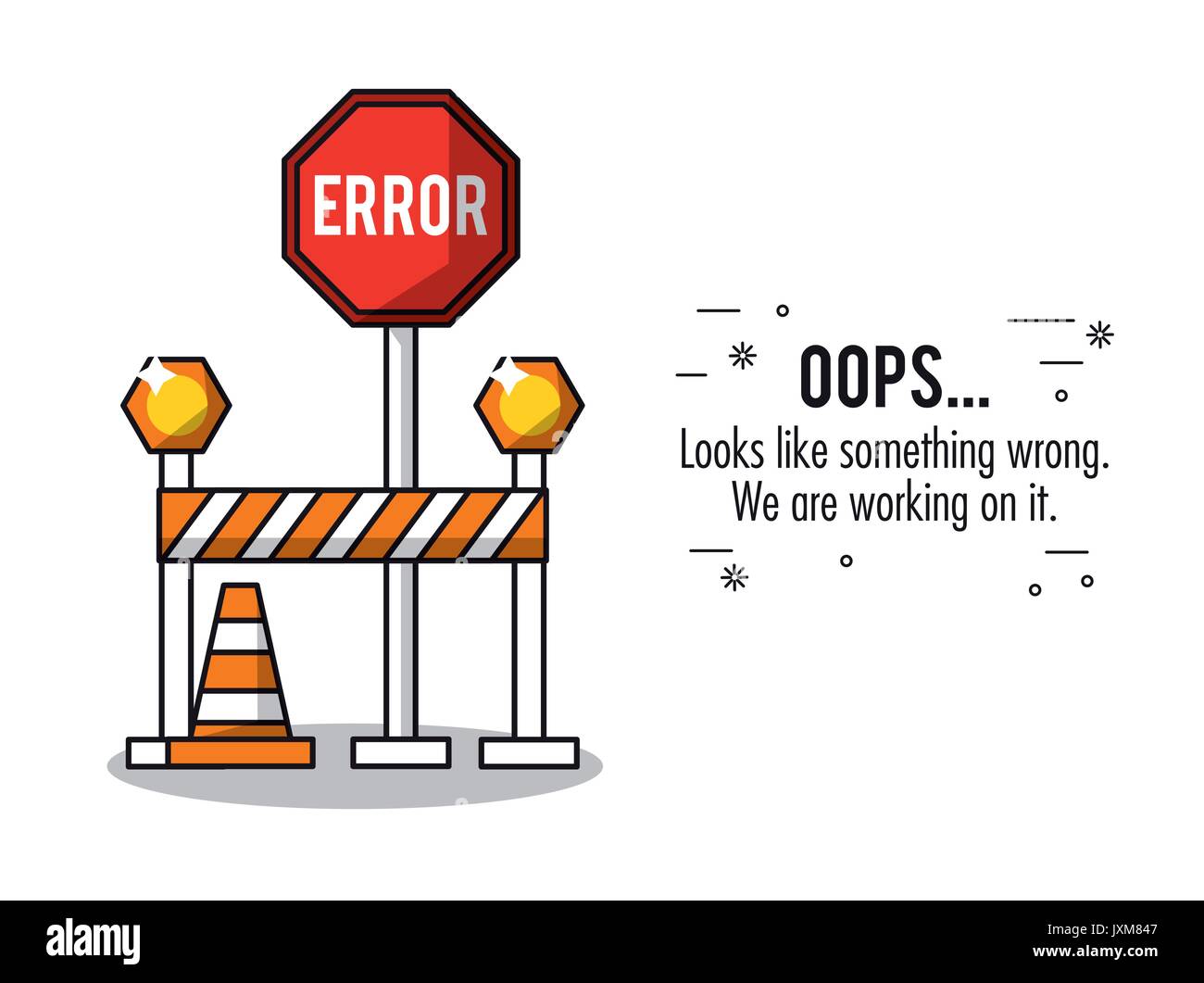 white background with road sign error oops Stock Vector Image & Art - Alamy