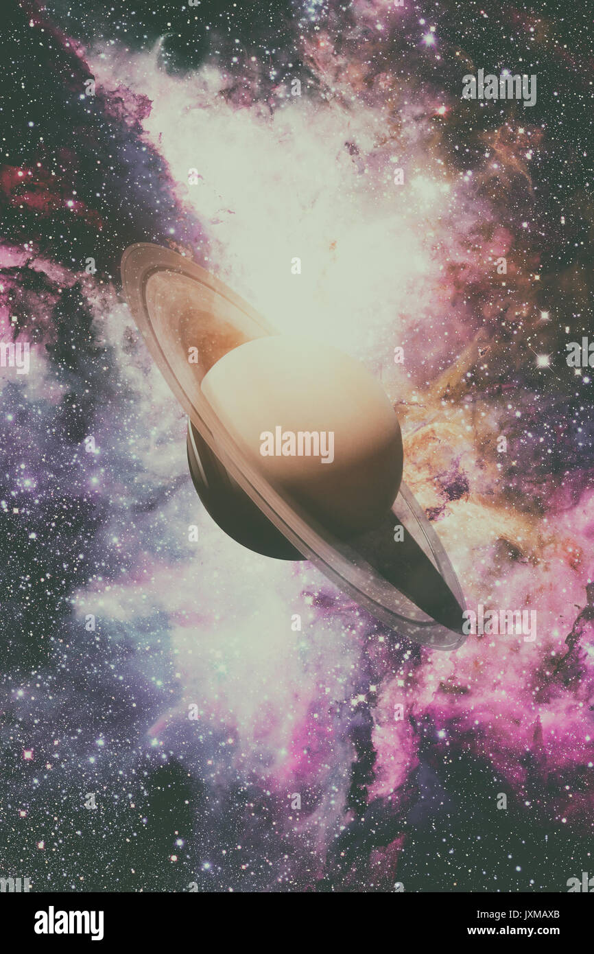 Solar System - Saturn. It is the sixth planet from the Sun and the ...