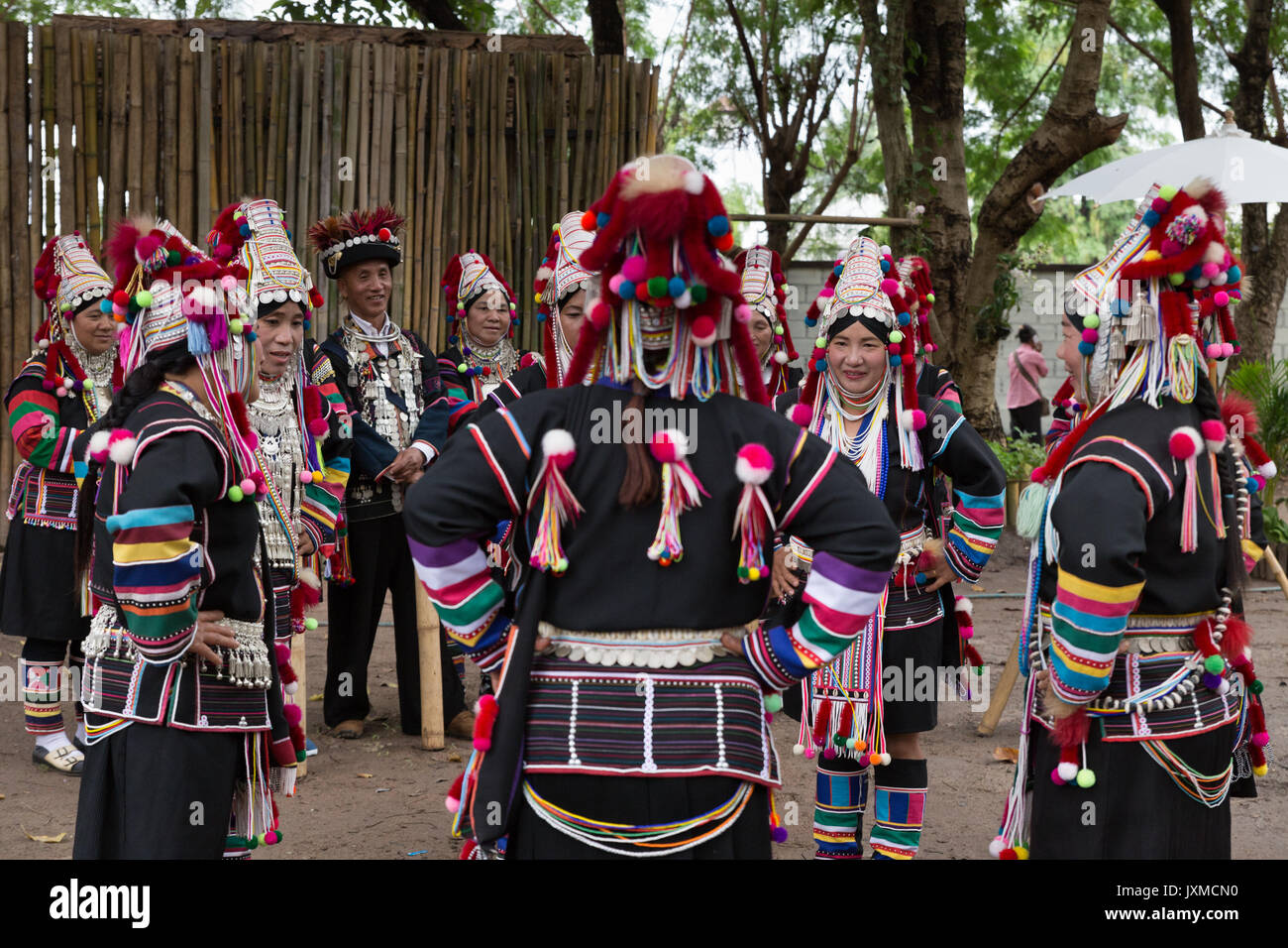 Chiang Mai, Thailand - January 11, 2017: Thailand akha hill tribe ...