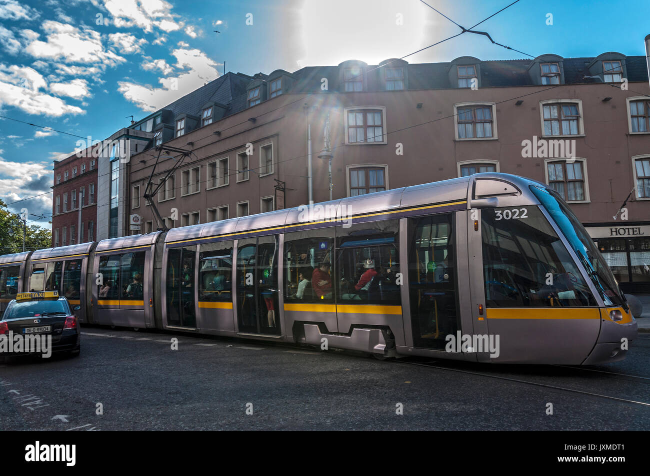 A Luas tram is seen in Irelands capital city Dublin Stock Photo Alamy