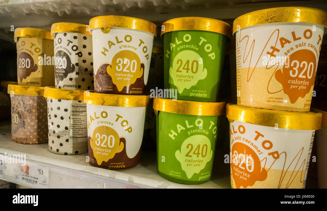 Containers of Eden Creamery's Halo Top ice cream in a supermarket freezer  in New York on Monday, August 7, 2017. Eden Creamery LLC is reported to be  exploring a sale which would