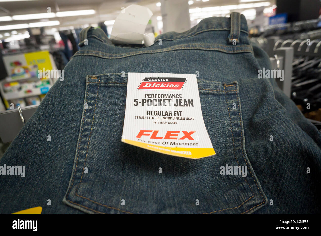 A selection of Dickies brand workwear in a store in New York on Monday,  August 14, 2017. VF Corp., the owner of North Face, Timberland and other  brands, is reported to be