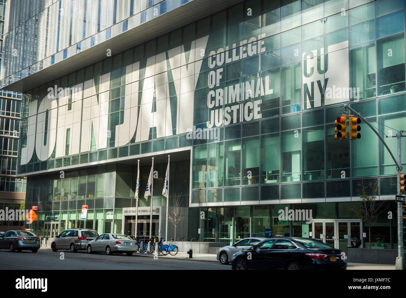 John Jay College of Criminal Justice in the Clinton neighborhood of New York on Sunday, August 13, 2017. The school is a unit of the City University of New York (CUNY).  (© Richard B. Levine) Stock Photo