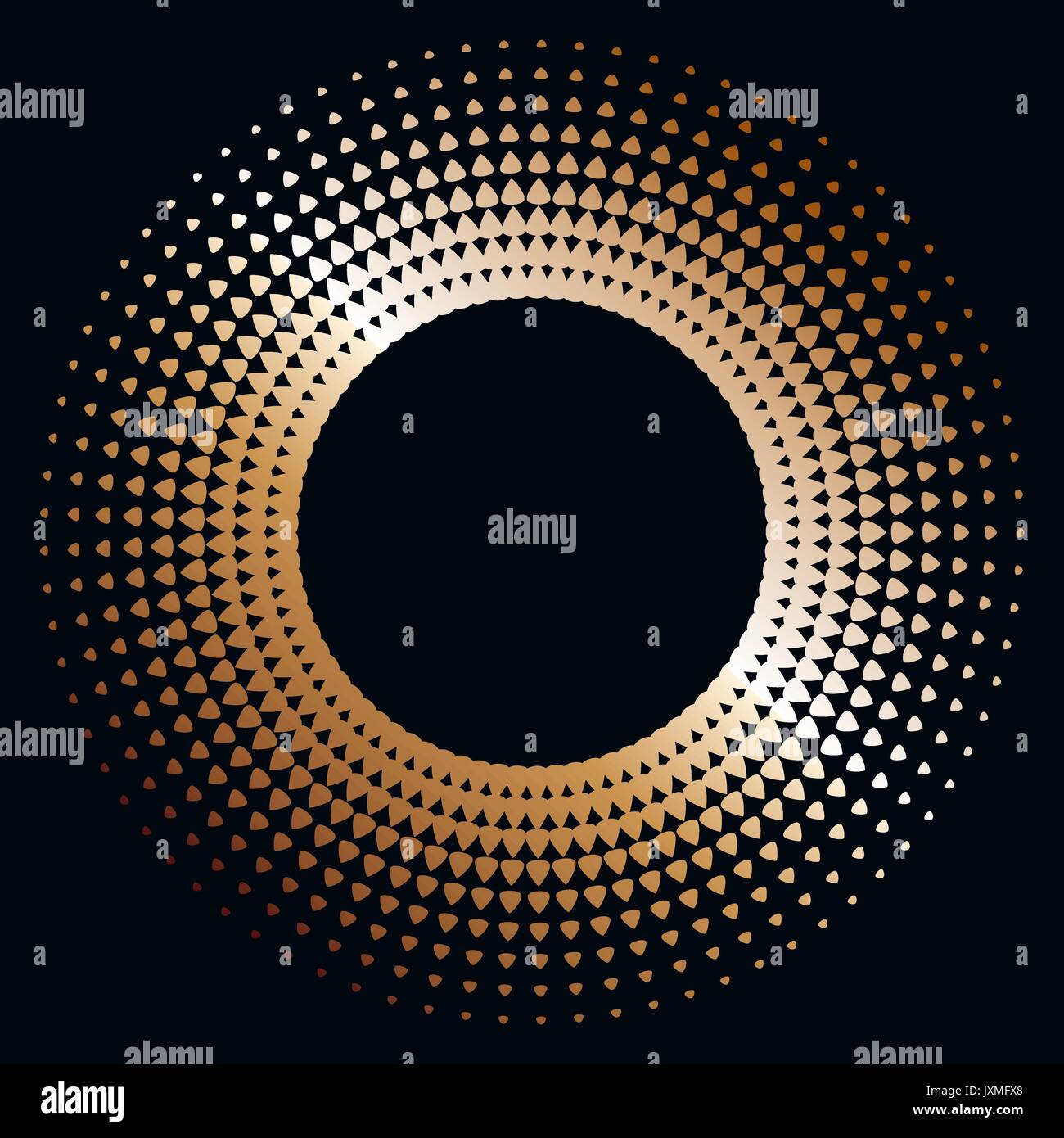 Round frame design template with halftone effect Stock Vector