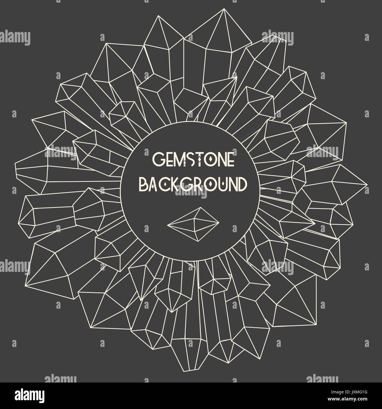 Round frame with crystal splash Stock Vector