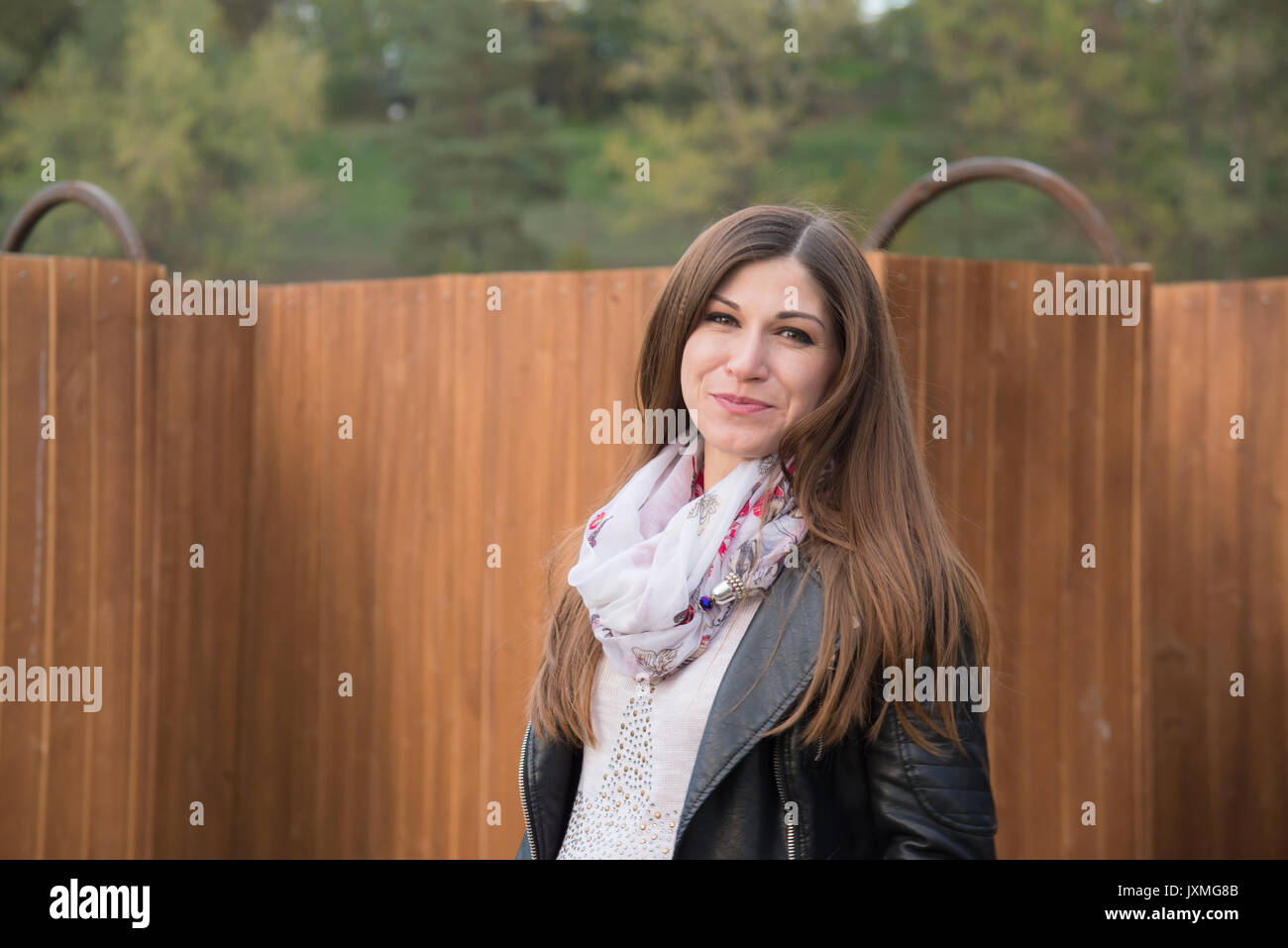 The pregnant girl on walk in city park Stock Photo - Alamy