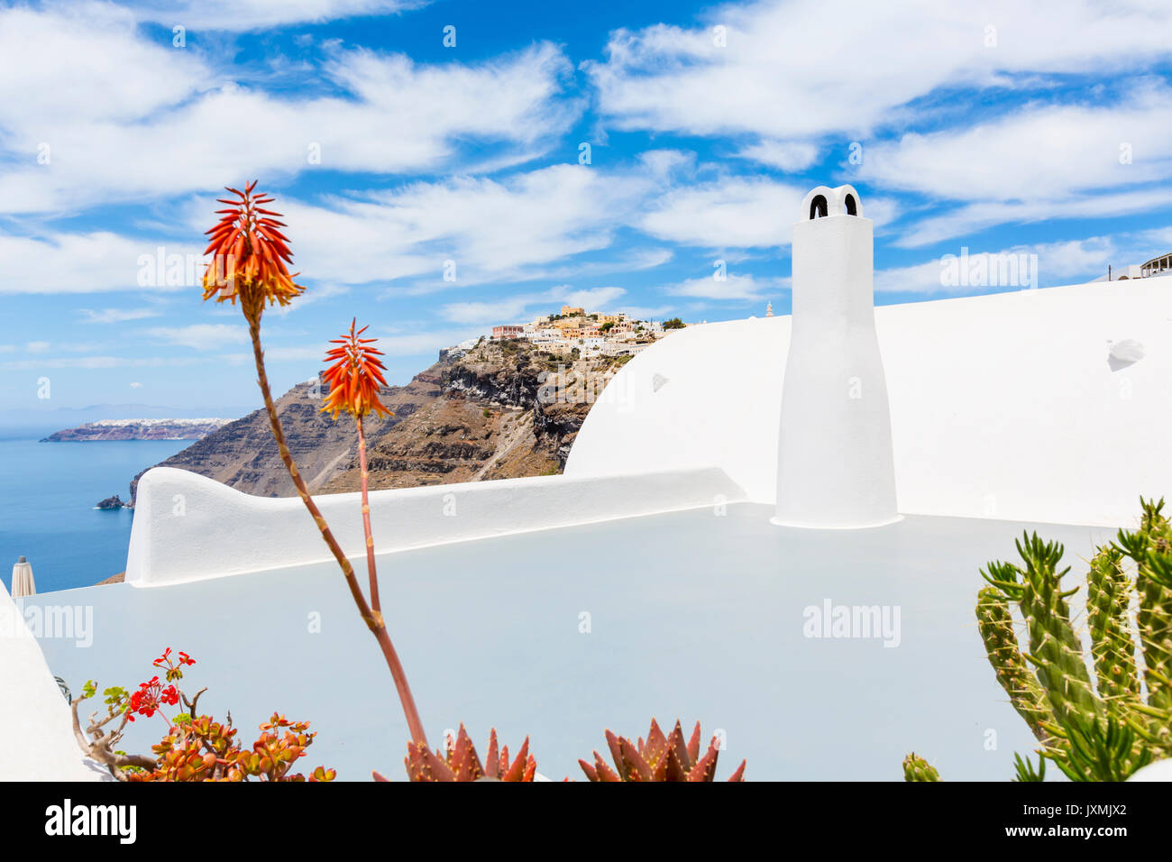 Traditional cliff house by sea, Athens, Attiki, Greece, Europe Stock Photo