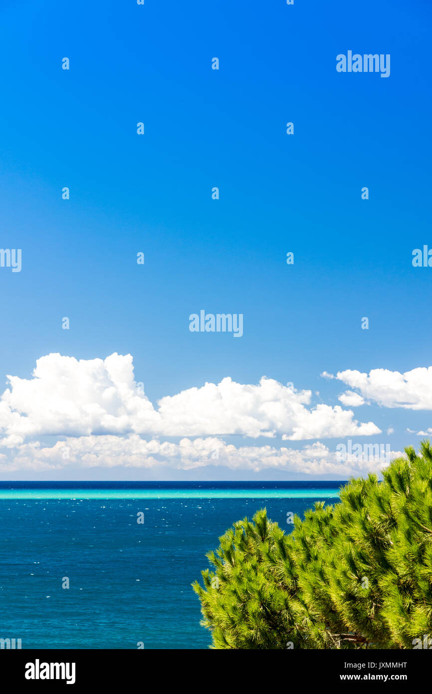 Tropical-like sea and sky in Italy in summer Stock Photo