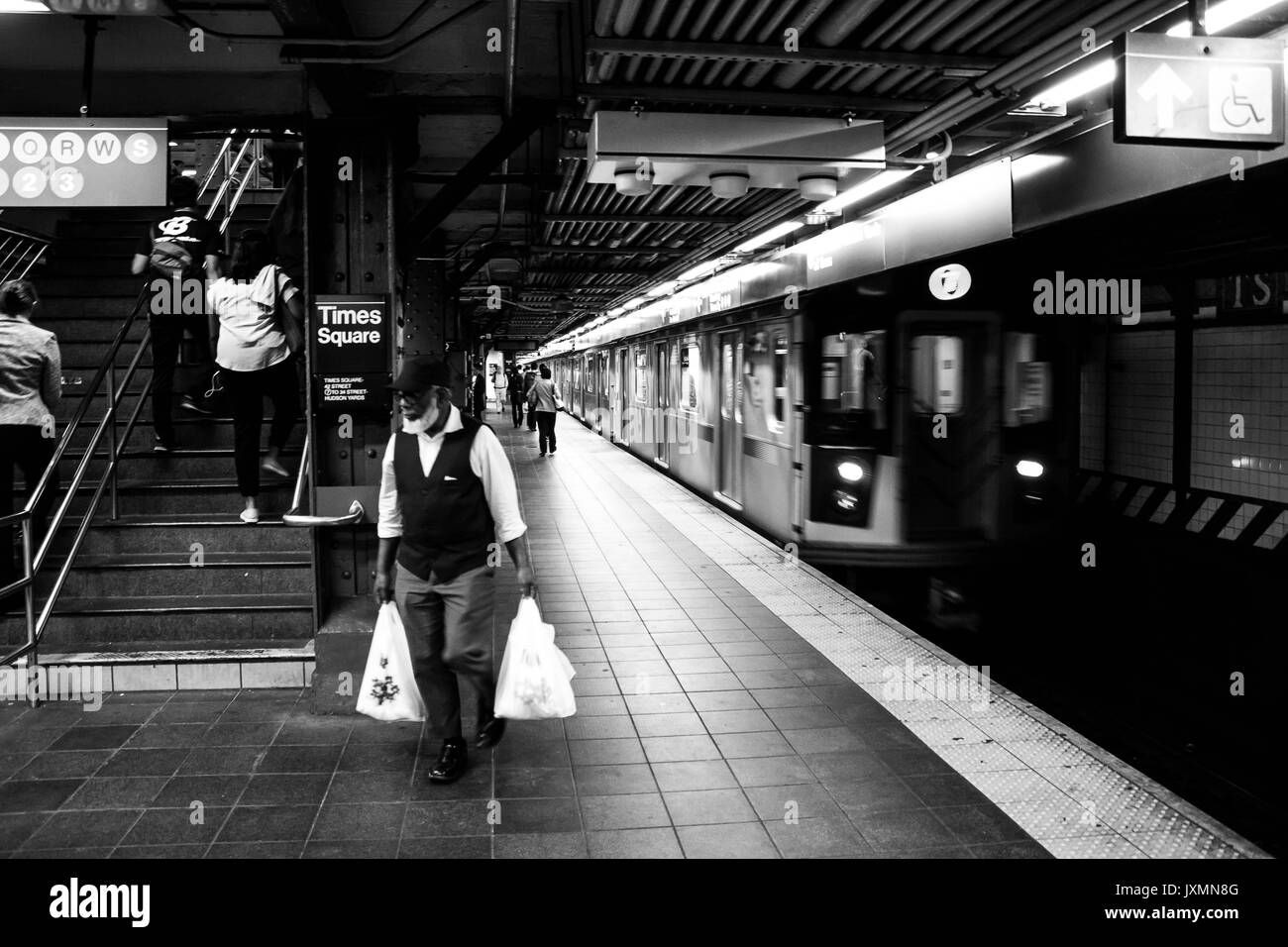 34ht Street Hudson Yards Subway station- New York City Stock Photo