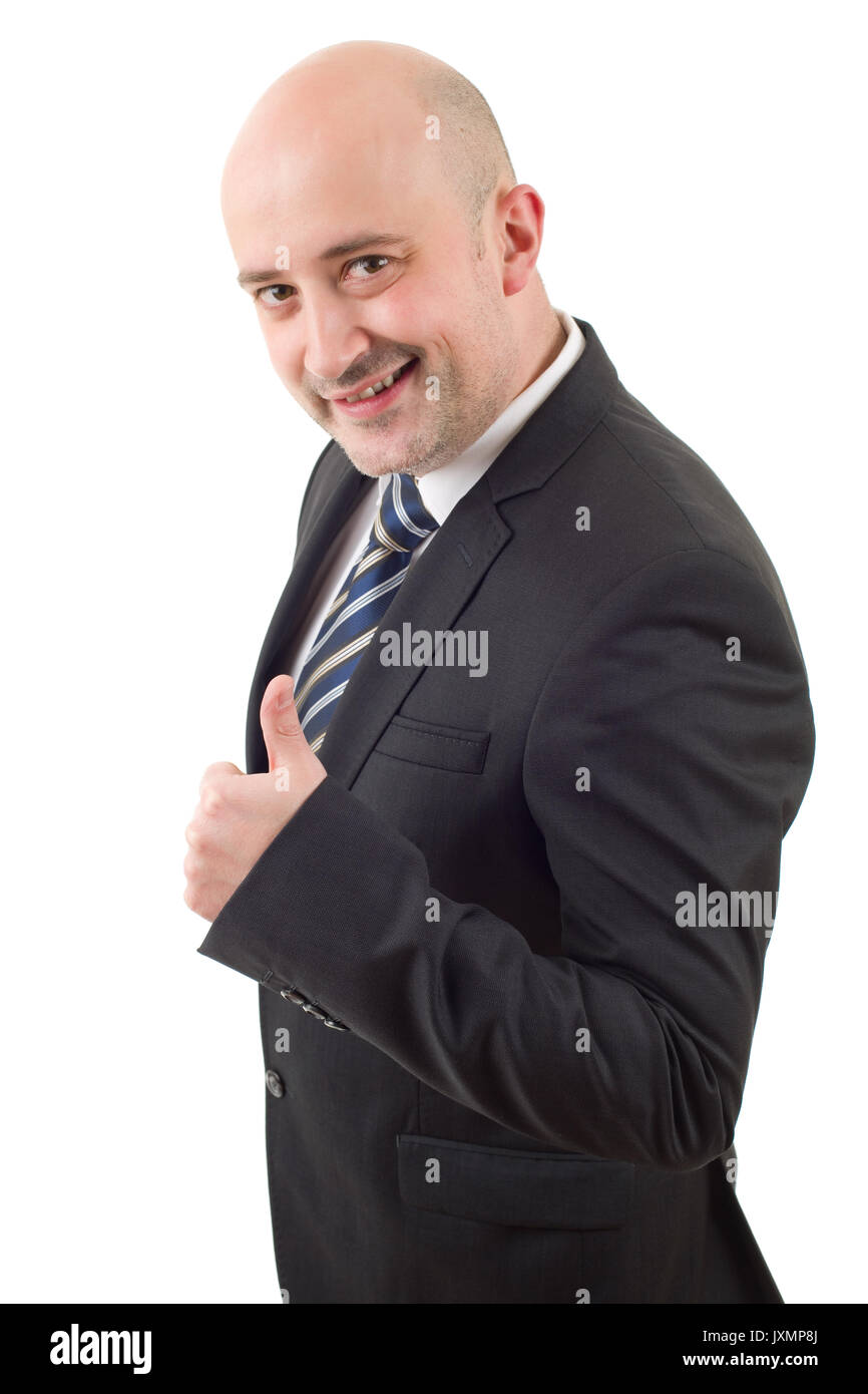 happy business man going thumb up, isolated on white Stock Photo - Alamy
