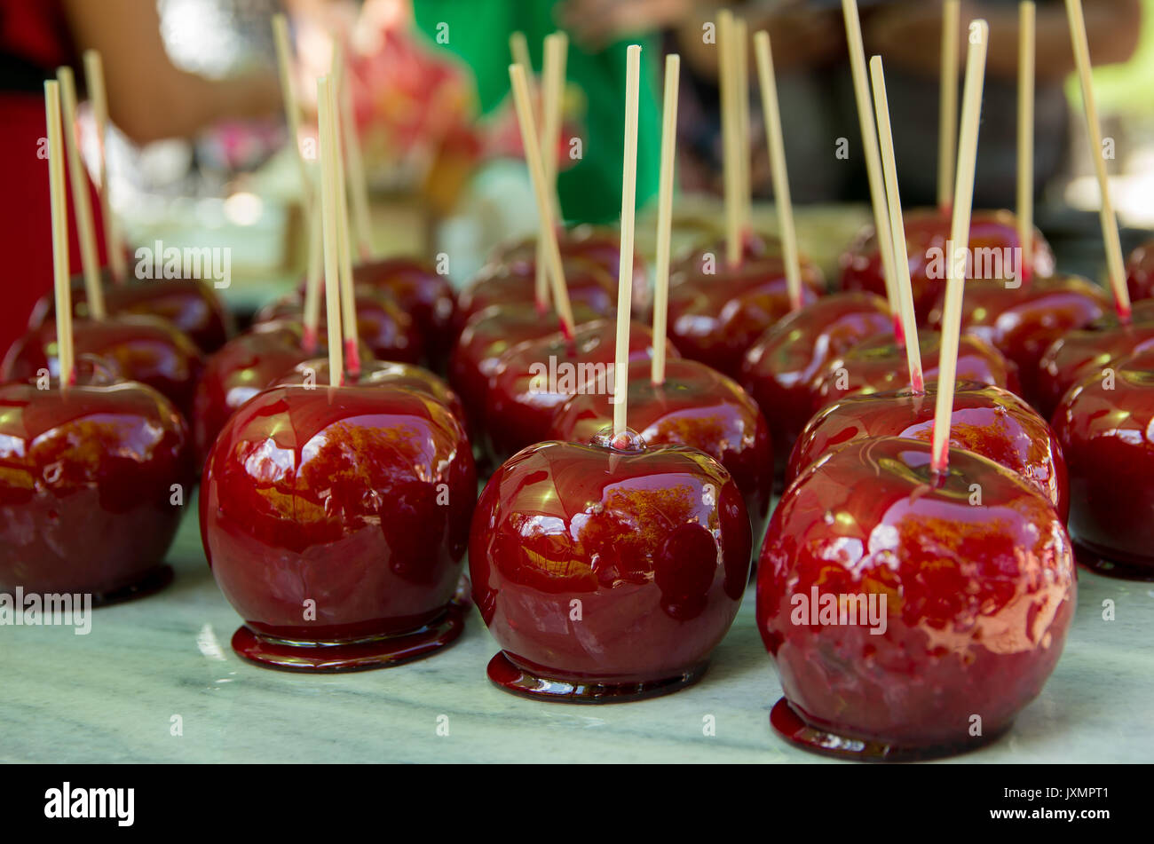 green apple in a caramel glaze Stock Photo