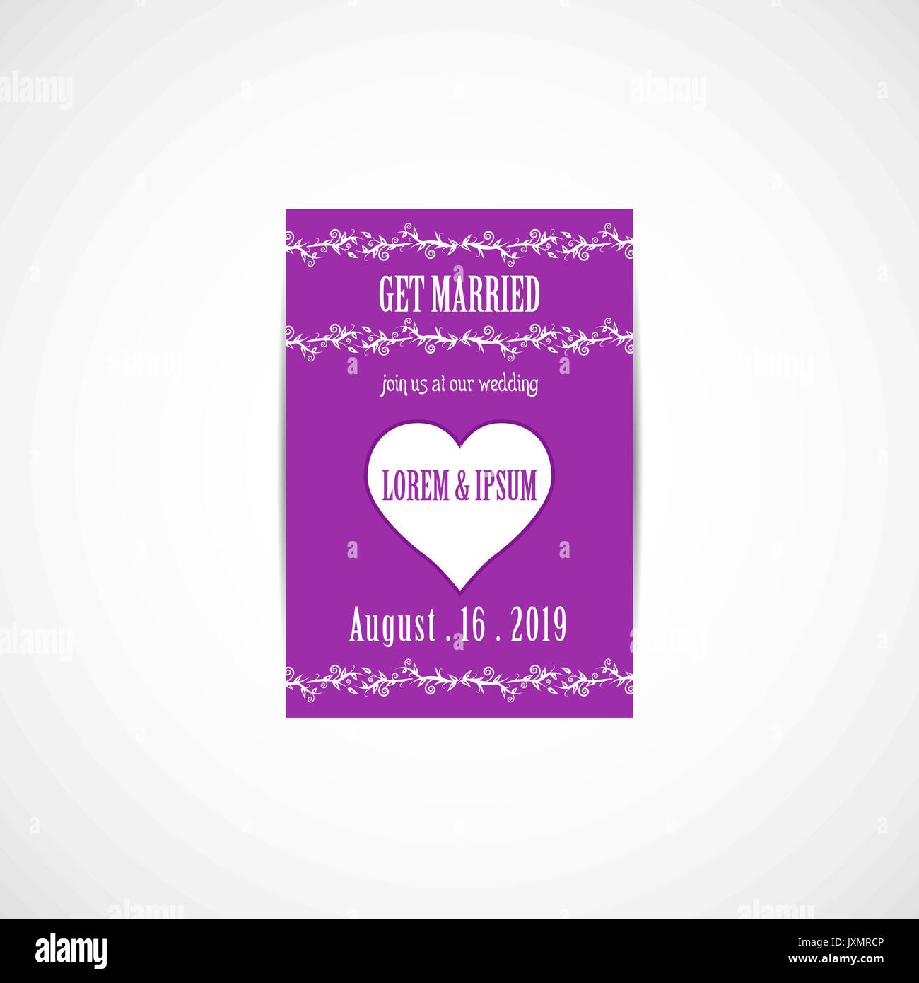 Wedding Invitation Card, Vector, Illustration, Eps File Stock Vector