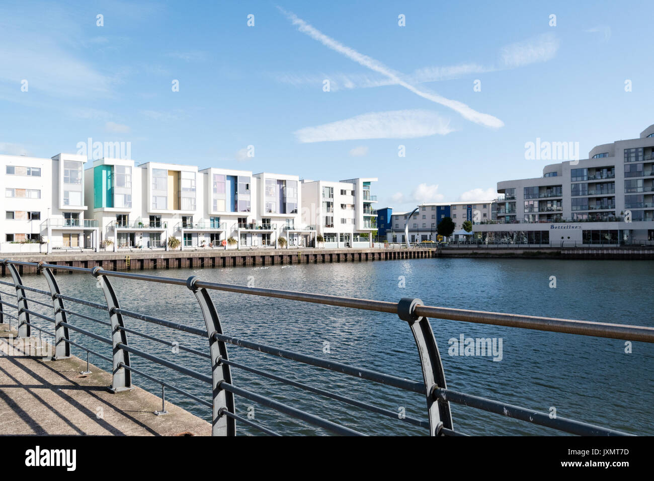 Portishead Marina - Modern Waterfront Development near Bristol in Somerset Stock Photo