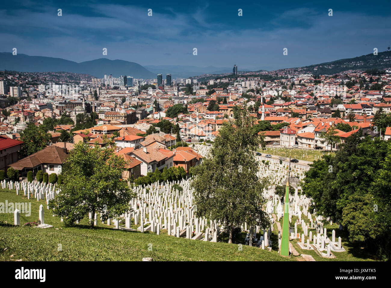 Muslim cemetery, Sarajevo, Bosnia and Herzegovina Stock Photo